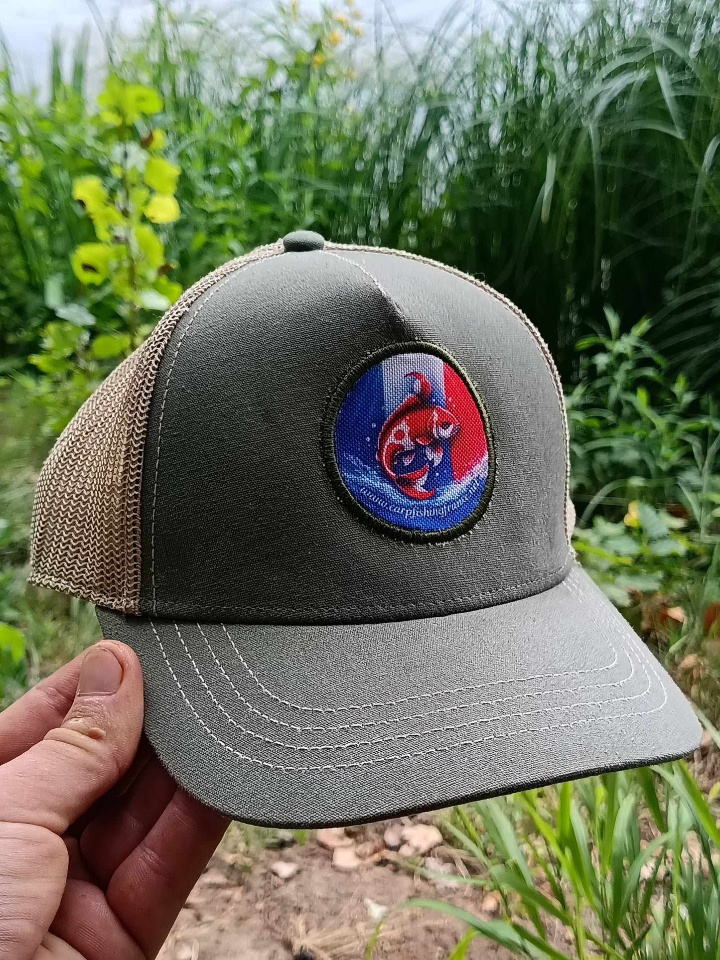 Casquette Trucker CarpFishingFrance – Kaki/Beige